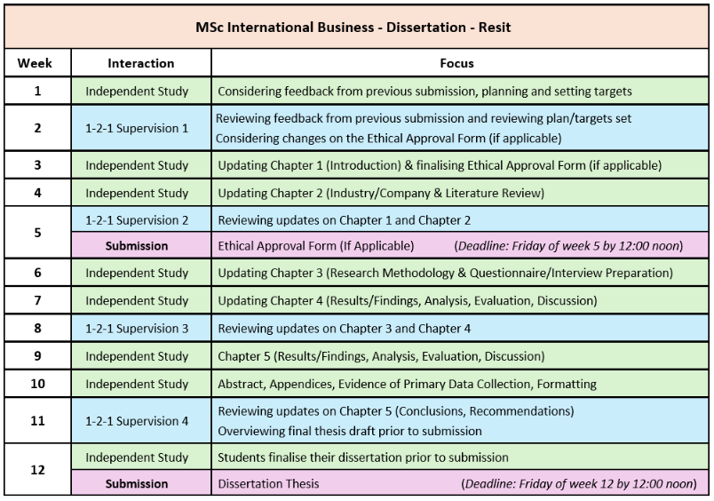 BMG847 MSc International Business Dissertation 