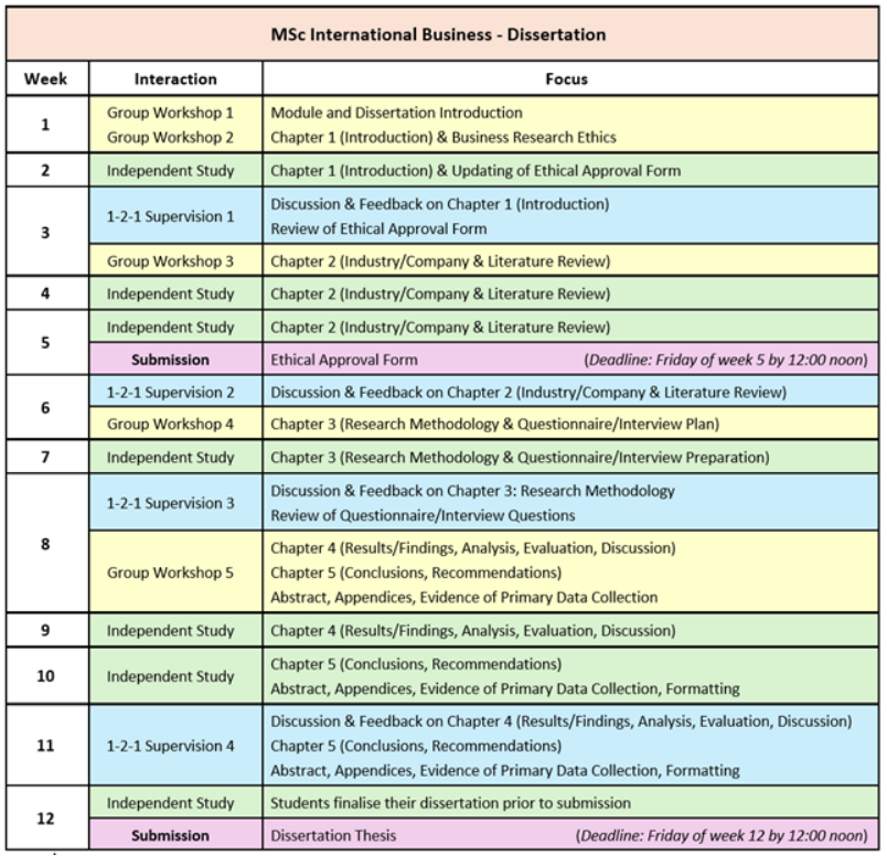 BMG847 MSc International Business Dissertation 