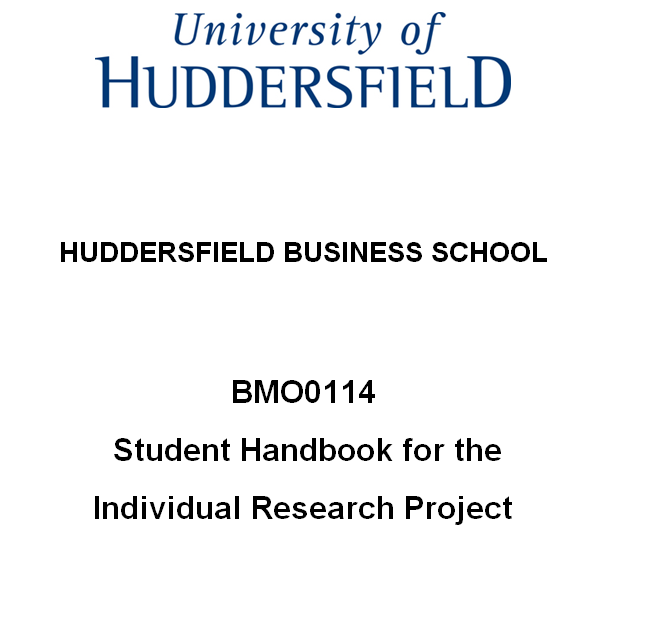 BMO0114 Individual Research Project BMO0114 Individual Research Project Student Handbook
