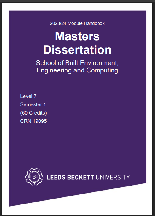 Masters Dissertation Module Handbook Level 7 Semester 1 2024-25 | LBU