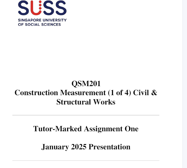 QSM201 Tutor-Marked Assignment One 