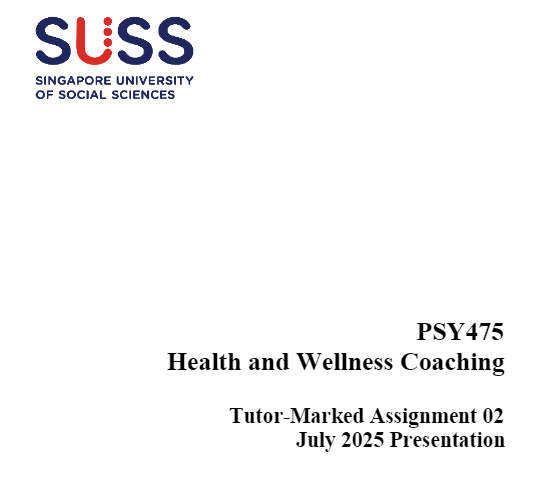 PSY475 Health and Wellness Coaching Tutor-Marked Assignment 02 July 2025 Presentation
