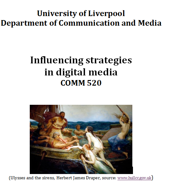 COMM520: Influencing Strategies  In Digital Media Module Handbook