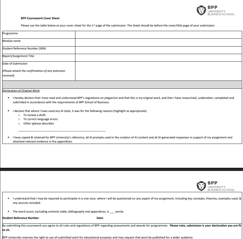 Customer Experience Strategy Coursework 6 Summative Assessment Brief  2024-25 | BPP