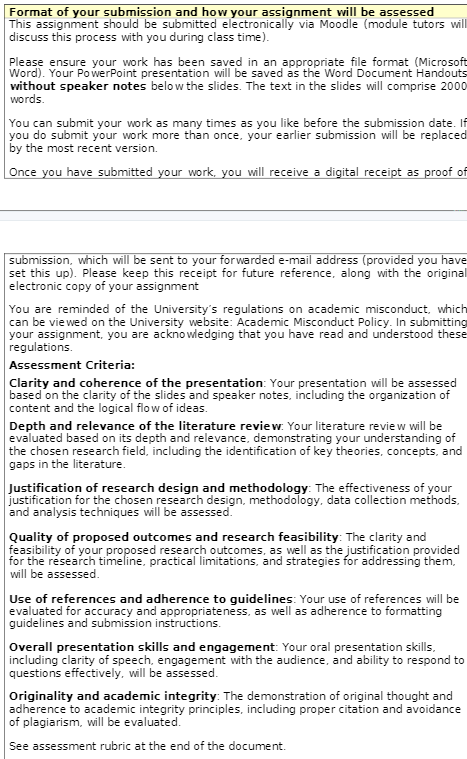 BTM6DIS Assignment 1 Oral Presentation Requirements 