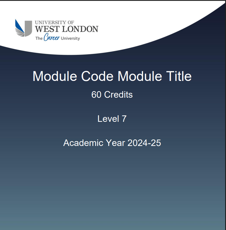 LLM Dissertation Level 7 Module Handbook | UWL