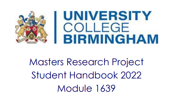 1639 Master Research Project Module Handbook 2025-26 | UCB