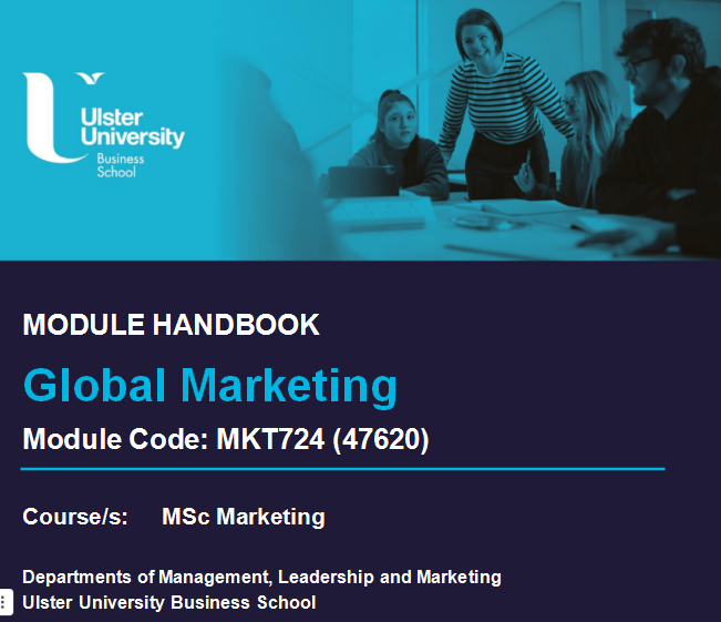 MKT724 (47620) Global Marketing Module Handbook