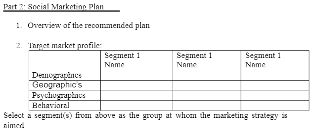 MK418 Part 2: Social Marketing Plan