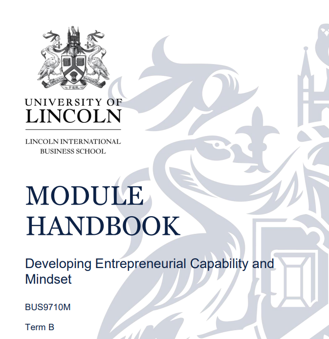 BUS9710M Developing Entrepreneurial Capability and Mindset Level M Module Handbook