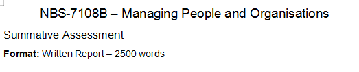 NBS-7108B – Managing People and Organisations Assessment