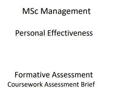 Personal Effectiveness CWK Formative Assessment Brief, BPP University