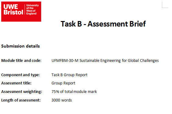 UFMFBM-30-M Task B Assessment Brief 