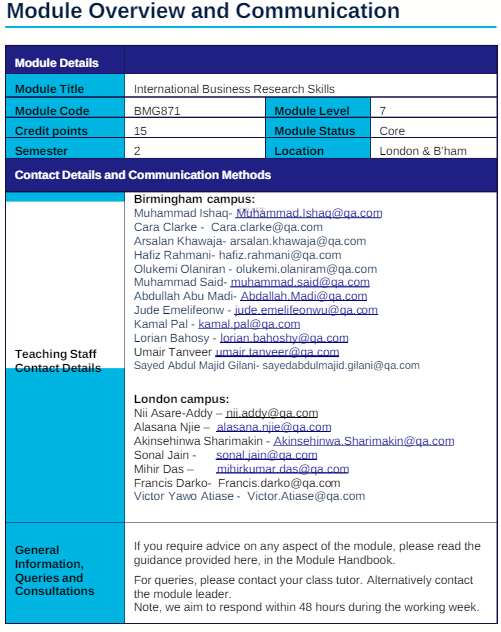 BMG871 (63826) International Business Research Skills Module Handbook 