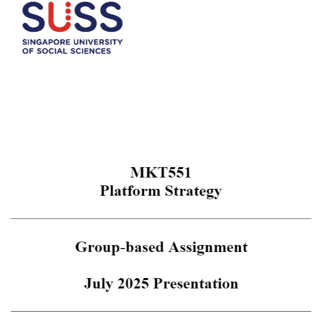 MKT551 Platform Strategy Group-based Assignment