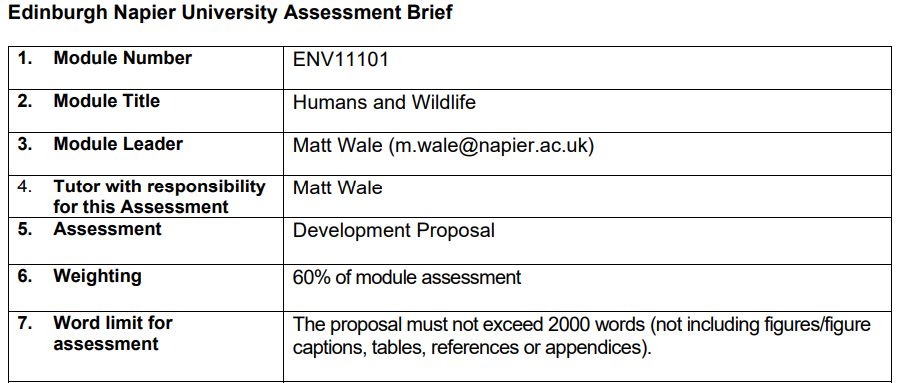 ENV11101 Assessment Brief- Development Proposal 2025