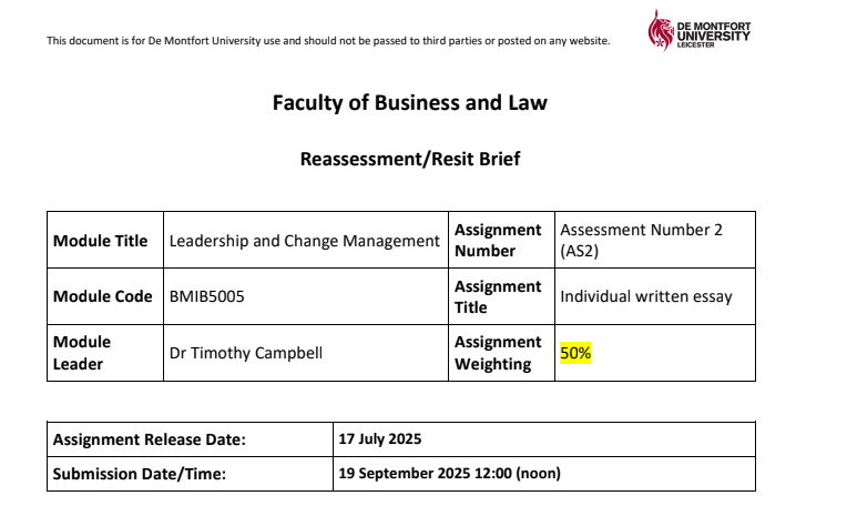 BMIB5005 Leadership and Change Management (AS2)