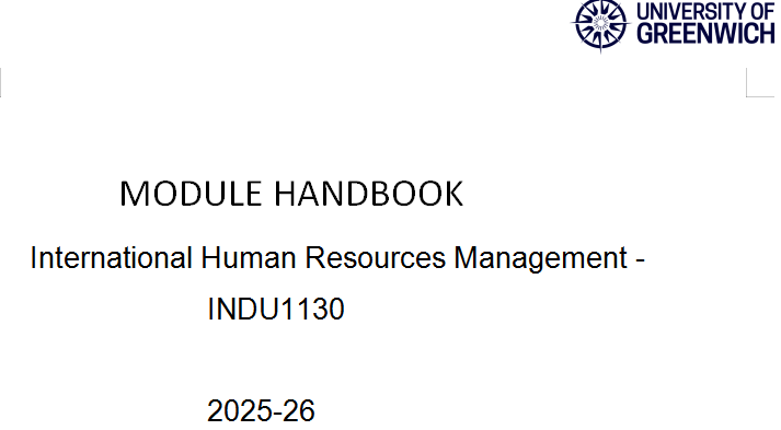 Module Handbook INDU1130 International Human Resource Management