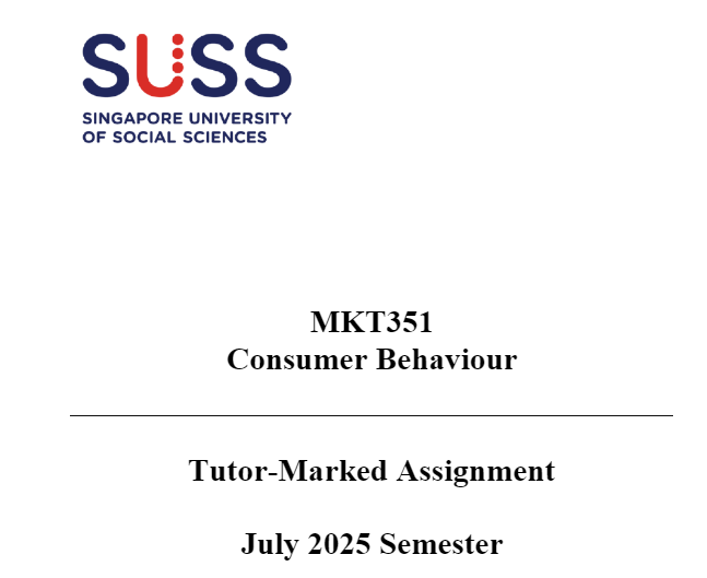 MKT351 Consumer Behaviour Tutor-Marked Assignment 