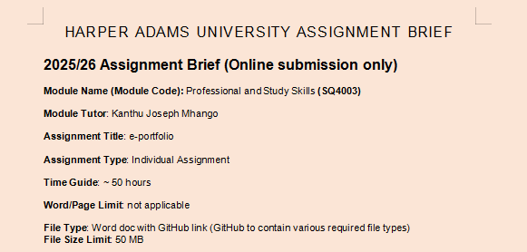 SQ4003 Professional and Study Skills Assignment Brief 2025/26