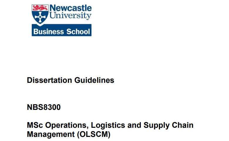 NBS8300 Dissertation Guidelines NBS8300 Dissertation Guidelines | Newcastle