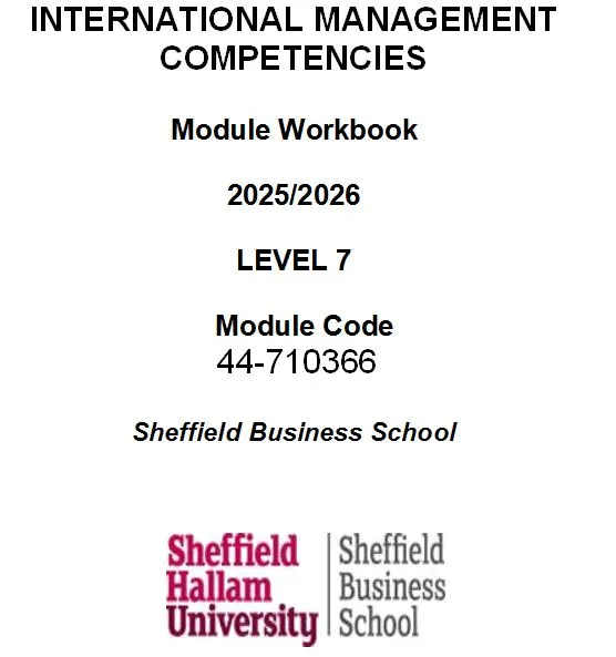 44-710366 International Management Competencies Module Workbook