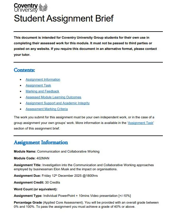 402MAN Communication and Collaborative CW1 Assignment Brief