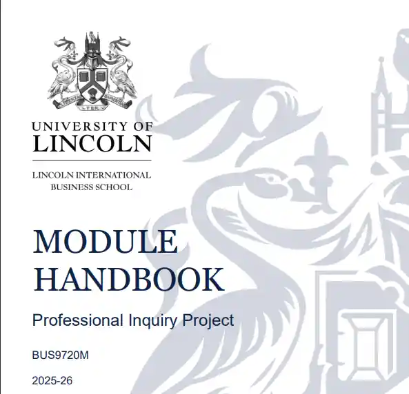 BUS9720M Professional Inquiry Project Module Handbook