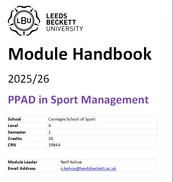 CRN 19844 PPAD in Sport Management Module Handbook.webp CRN 19844 PPAD in Sport Management Module Handbook