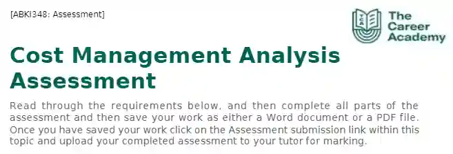 Cost Management Analysis Assessment
