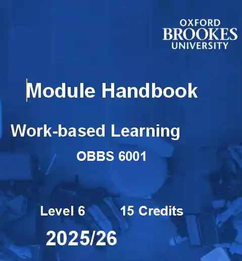 OBBS6001 Work-based Learning Module Handbook Level 6