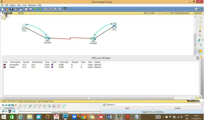 Figure 1: Sample 1 an example of screenshot of network from Packet Tracer