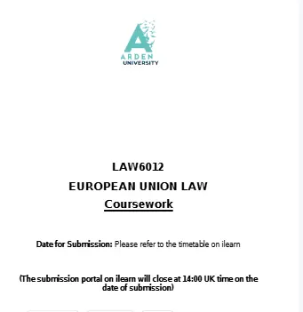 LAW6012 EUROPEAN UNION LAW Coursework