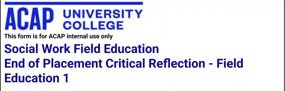 Social Work FE1 End of Placement Critical Reflection