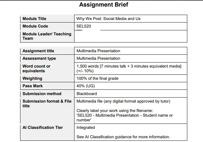 SEL520 Why We Post Social Media and Us
