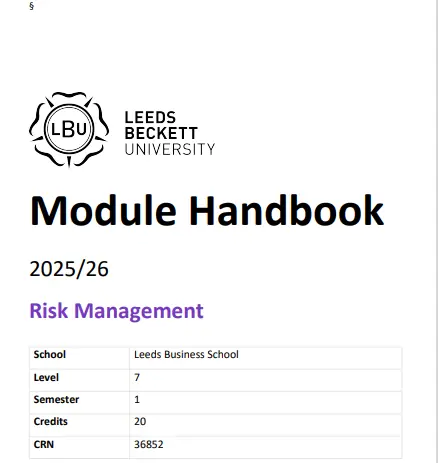 Risk Management Module Handbook