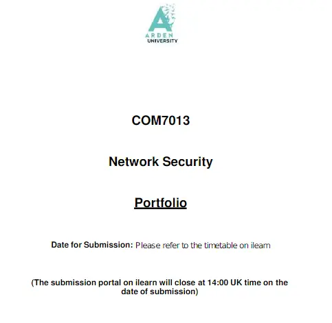 COM7013 Network Security Portfolio | Arden University