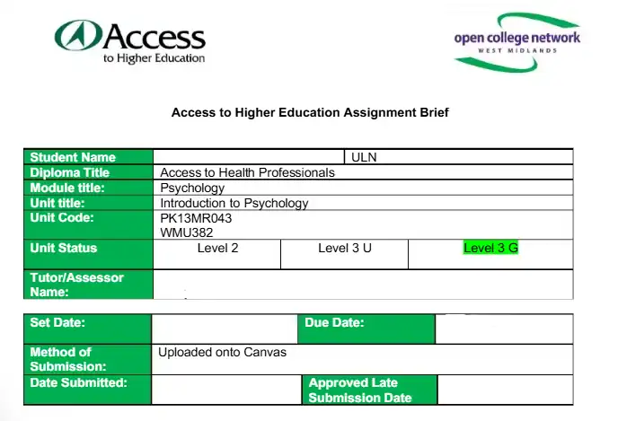 PK13MR043 Introduction to Psychology