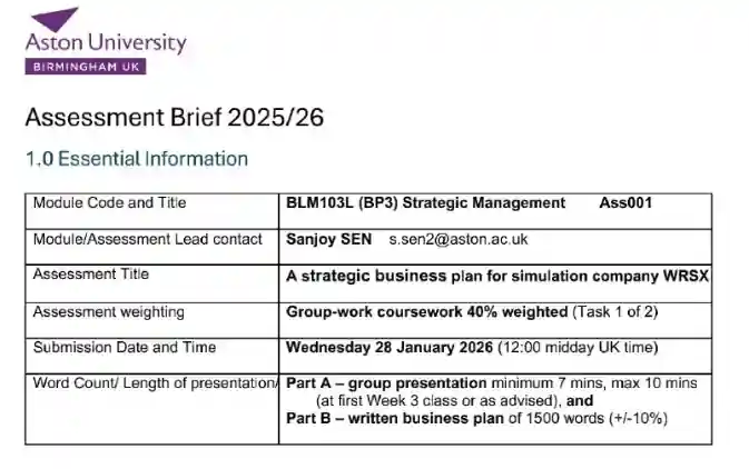 BLM103L Strategic Management Aston University.webp BLM103L Strategic Management Assessment | Aston University
