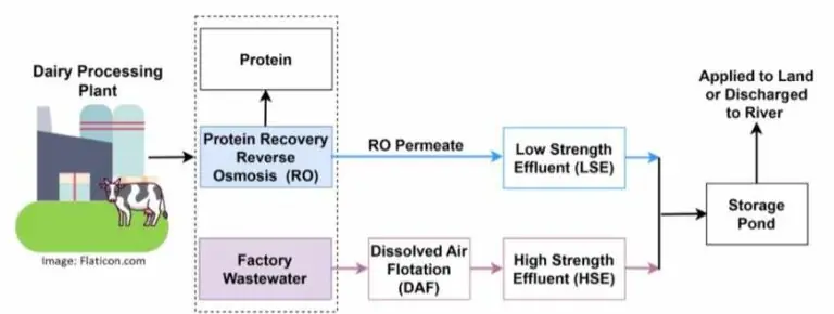 Figure 1: Storage Pond for the two Dairy Plant Effluent Streams