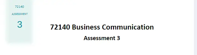 72140 Business Communication Assessment 3 2026 | op