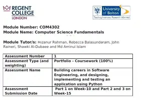 COM4302 Computer Science Fundamentals