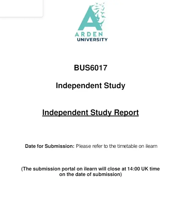 BUS6017 Independent Study | Arden University