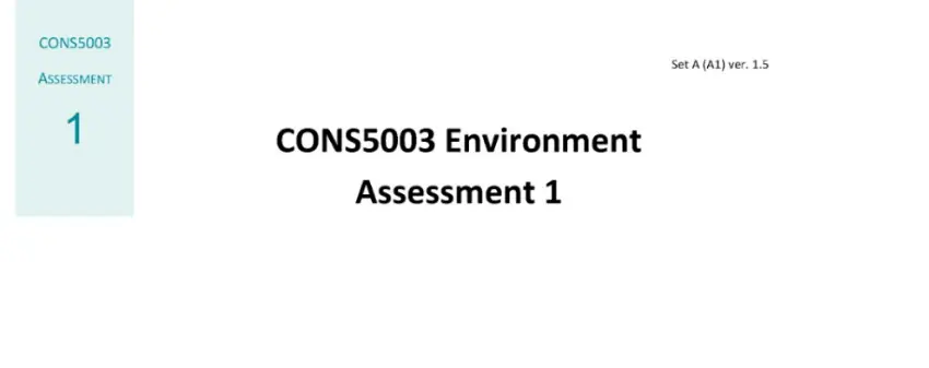 CONS5003 Assessment 1: Environment