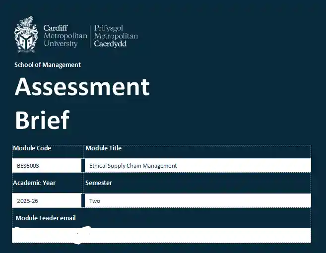 BES6003 Ethical Supply Chain Management Assessment Brief