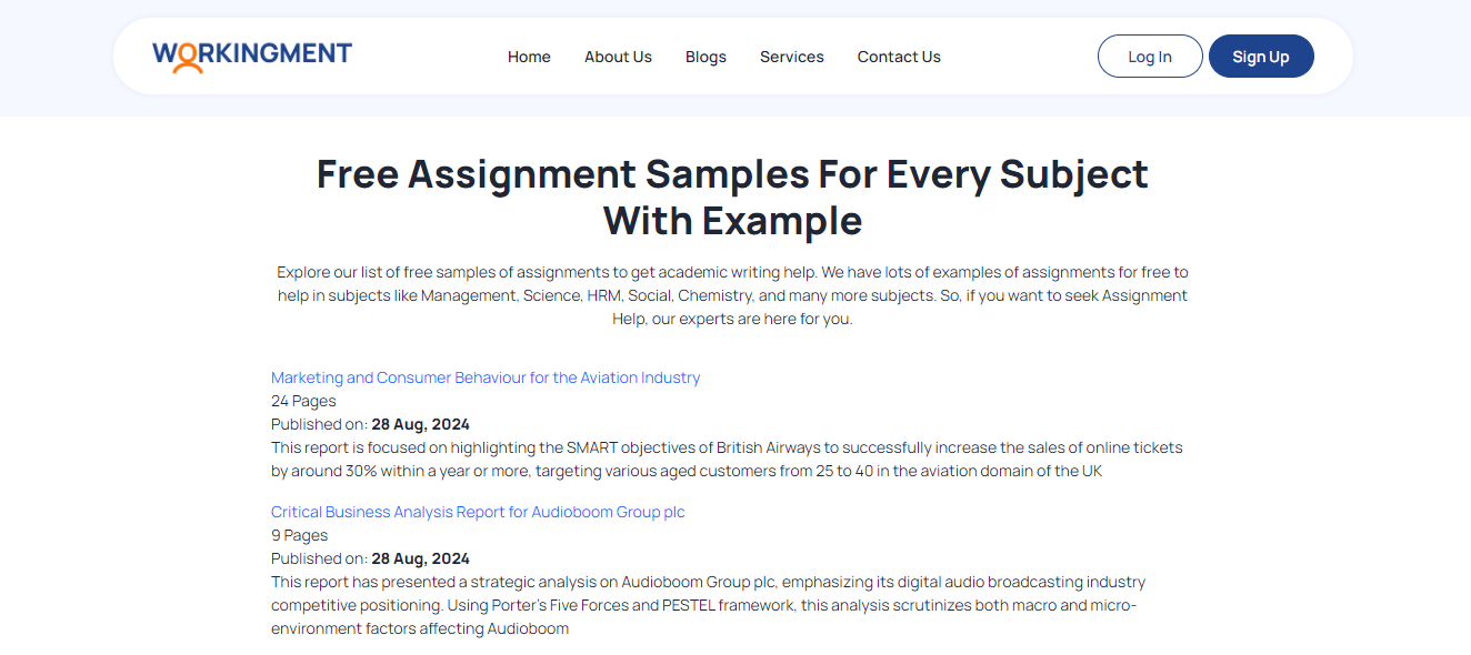 Free Written Assignments