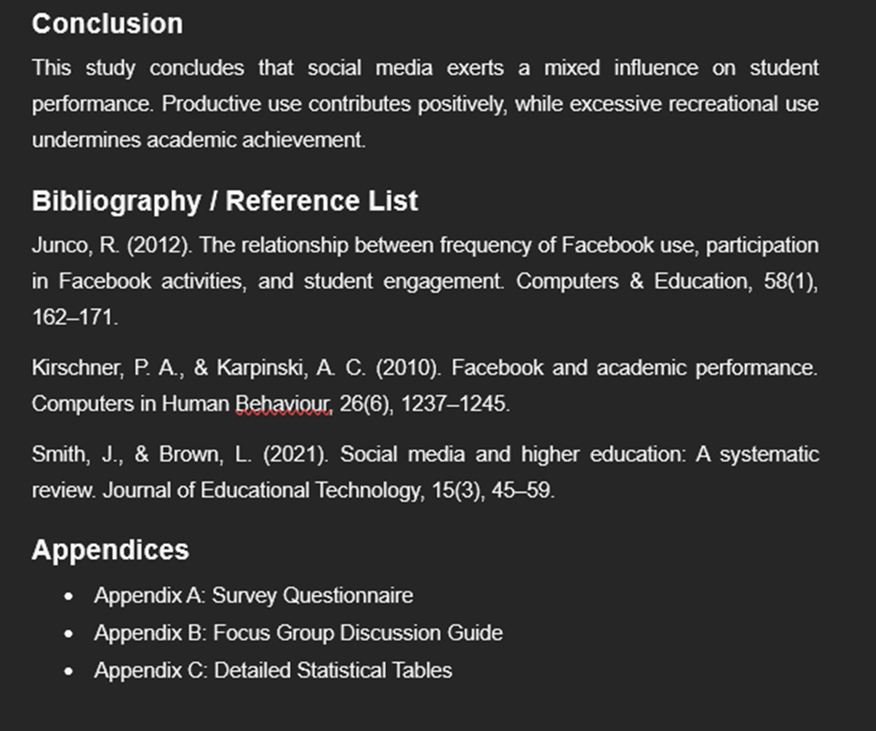 How to write an academic report example