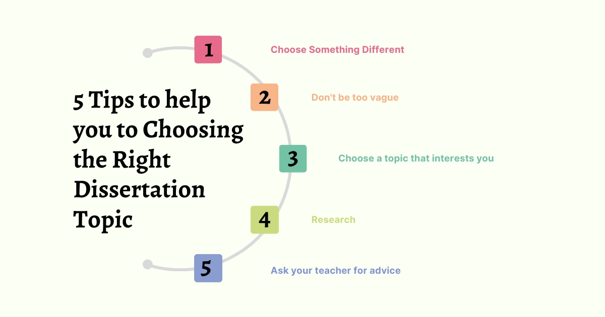 5 Tips to help you to Choosing the Right Dissertation Topic 5 Tips to help you to Choosing the Right Dissertation Topic