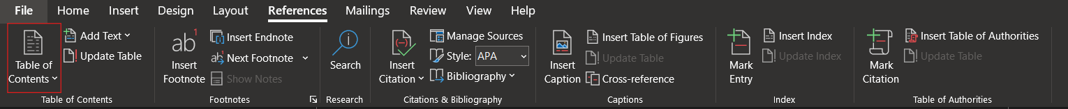 Steps To Create a Dissertation Table of Contents in Word