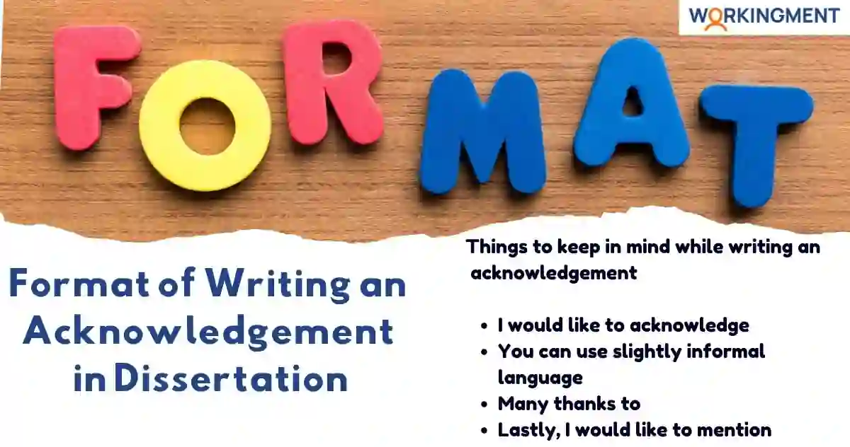 Format of Writing an Acknowledgement in Dissertation